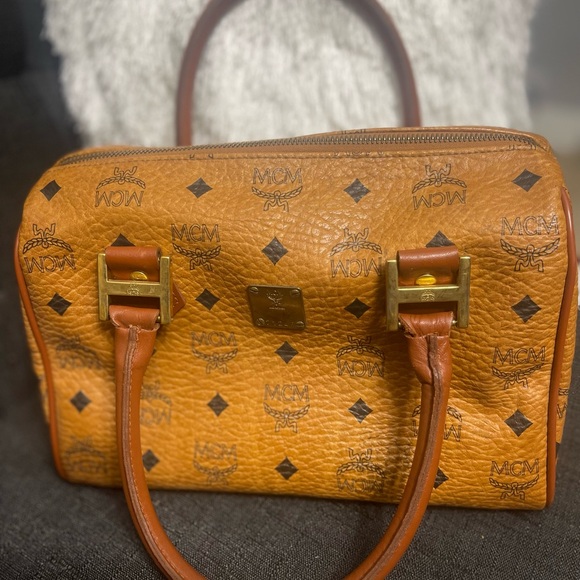 MCM Cognac Visetos Satchel Bag" - Picture 1 of 6